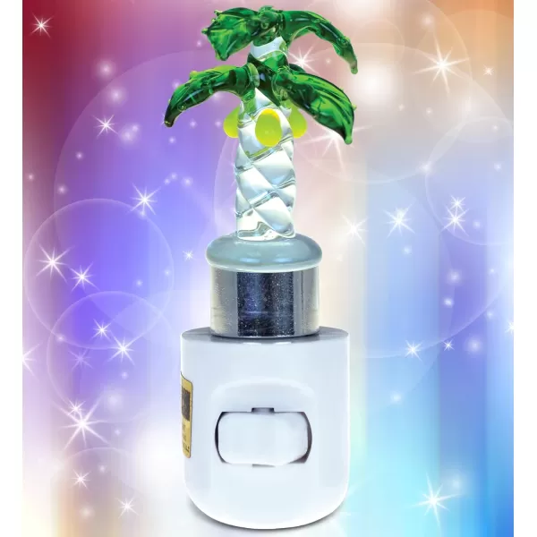 Puzzled Palm Tree Handcraft Art Glass Decorative Night Light Home Dcor  Beach Theme  Unique and Elegant Gift