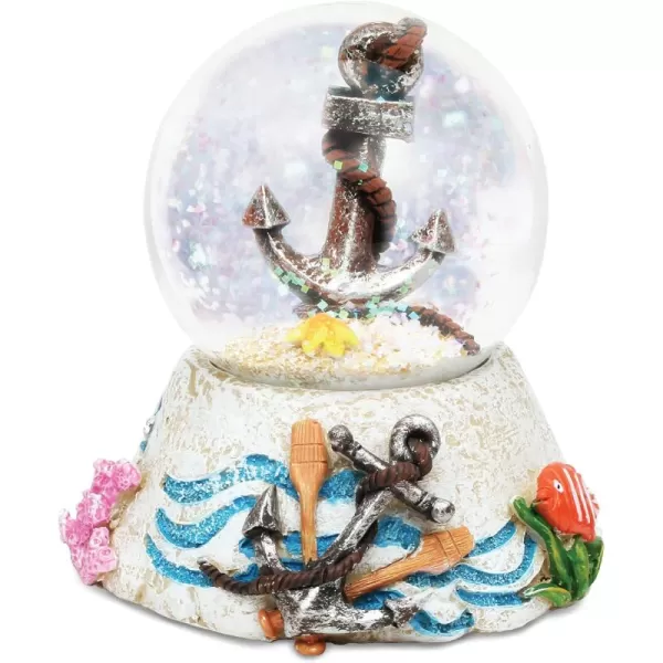 CoTa Global Anchor Stone Snow Globe  Sparkly Water Globe Figurine with Sparkling Glitter Collectible Novelty Ornament for Home Decor for Birthdays Christmas and Valentines Day