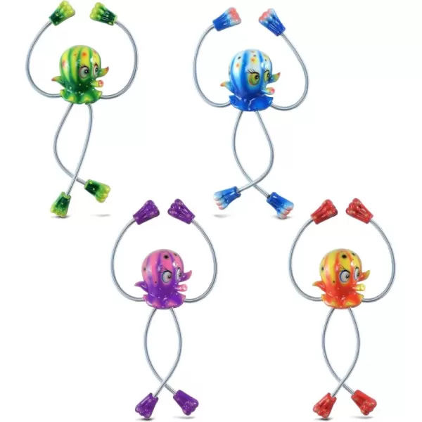 CoTa Global Octopus Refrigerator Springy Magnets Set of 4  Assorted Color Cute Sea Life Animal Springy Magnets for Kitchen Fridge Door Cool Nautical Home ampamp Office Novelty Decor Accessory  4 Pack