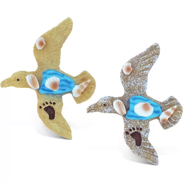 Puzzled Seagull Refrigerator Blue Wave Magnet  Birds Theme  Set of 2  Unique Affordable Gift and Souvenir  Item 7638