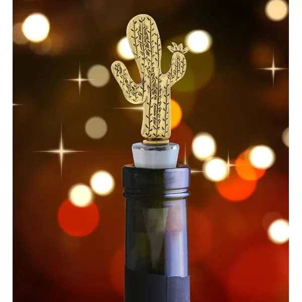 Cheers Black Bear Metal Wine Stopper  Elegant Vacuum Seal Reusable Wild Life Animal Wine Bottle Stopper Airtight Leak Proof Bottle Topper Cork Plug Cute Home Decor ampamp Bar Tool Accessory Unique GiftGold Metal Cactus