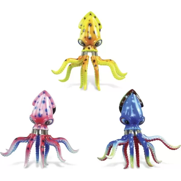CoTa Global Squid Refrigerator Bobble Magnets Set of 3  Assorted Color Fun Cute Ocean Life Animal Bobble Head Magnets For Kitchen Fridge Lockers Home Decor Cool Office ampamp Decorative Novelty  3 Pack