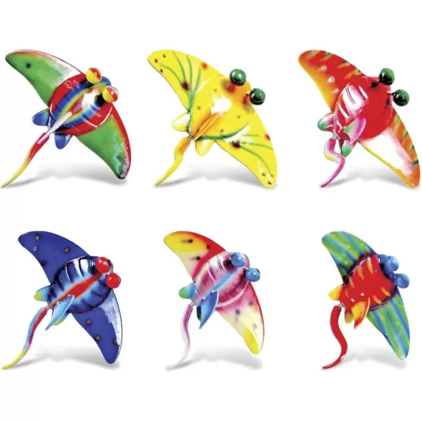 CoTa Global Stingray Refrigerator Bobble Magnets Set of 6  Assorted Color Fun Cute Ocean Life Animal Bobble Magnets for Kitchen Fridge Lockers Home Decor Cool Office ampamp Decorative Novelty  6 Pack