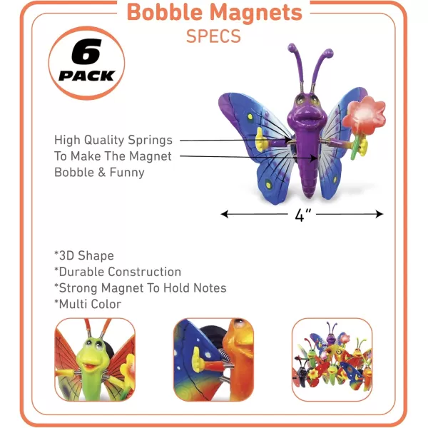 imagePuzzled Butterfly Refrigerator Bobble Magnet Set of 6