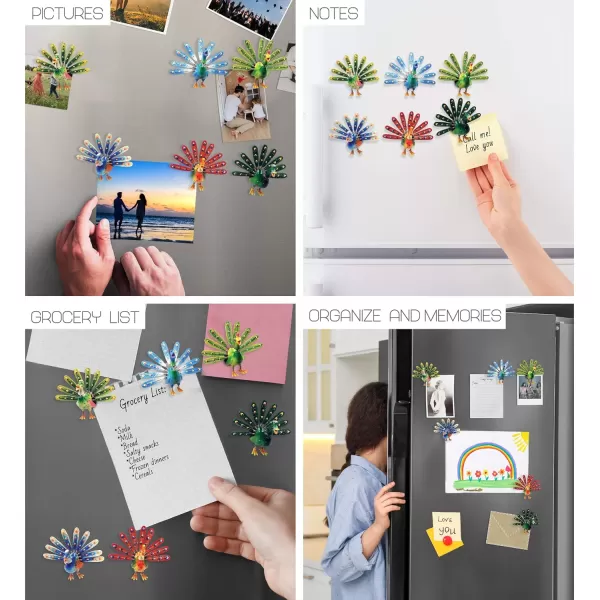 imagePuzzled Elegant Peacock Refrigerator Bobble Magnet Set of 6