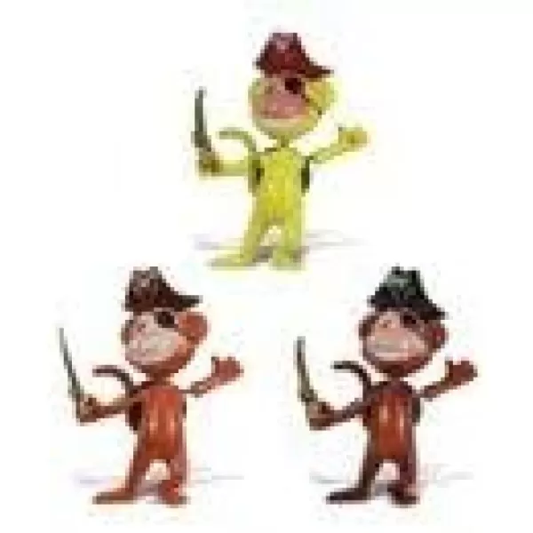 imageCoTa Global Monkey Pirate Refrigerator Bobble Magnets Set of 3  Assorted Color Fun Cute WIld Life Animal Bobble Head Magnets For Kitchen Fridge Home Decor and Cool Office Decorative Novelty  3 Pack
