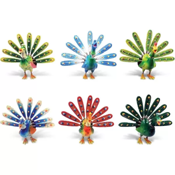 imagePuzzled Elegant Peacock Refrigerator Bobble Magnet Set of 6