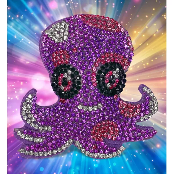 imageCOTA Global Shark Sparkling Fridge Magnet  Gray and White Fridge Magnets Rhinestone Decor Sea Life Decor Cute Fridge Magnet for Whiteboard Locker Accessories Cute Magnets for Office  34 InchesPurple Octopus