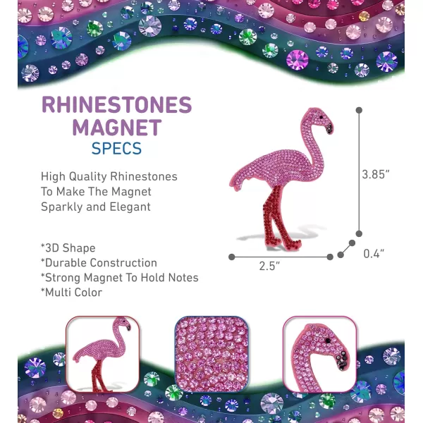 imageCOTA Global Shark Sparkling Fridge Magnet  Gray and White Fridge Magnets Rhinestone Decor Sea Life Decor Cute Fridge Magnet for Whiteboard Locker Accessories Cute Magnets for Office  34 InchesPink Flamingo