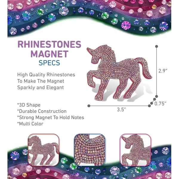 imageCOTA Global Shark Sparkling Fridge Magnet  Gray and White Fridge Magnets Rhinestone Decor Sea Life Decor Cute Fridge Magnet for Whiteboard Locker Accessories Cute Magnets for Office  34 InchesPink Unicorn