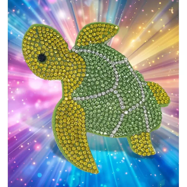 imageCOTA Global Shark Sparkling Fridge Magnet  Gray and White Fridge Magnets Rhinestone Decor Sea Life Decor Cute Fridge Magnet for Whiteboard Locker Accessories Cute Magnets for Office  34 InchesGreen Sea Turtle