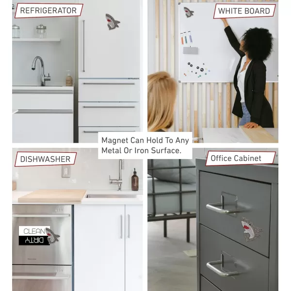 imageCOTA Global Shark Sparkling Fridge Magnet  Gray and White Fridge Magnets Rhinestone Decor Sea Life Decor Cute Fridge Magnet for Whiteboard Locker Accessories Cute Magnets for Office  34 InchesGray Shark