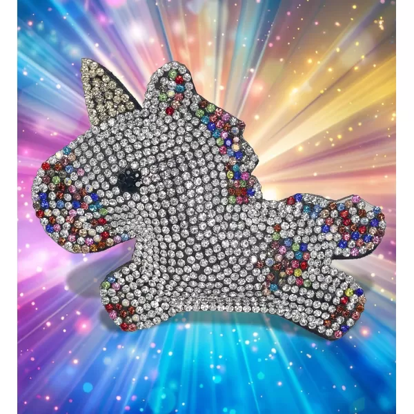 imageCOTA Global Shark Sparkling Fridge Magnet  Gray and White Fridge Magnets Rhinestone Decor Sea Life Decor Cute Fridge Magnet for Whiteboard Locker Accessories Cute Magnets for Office  34 InchesWhite Unicorn