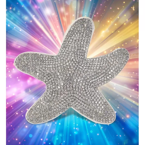imageCOTA Global Shark Sparkling Fridge Magnet  Gray and White Fridge Magnets Rhinestone Decor Sea Life Decor Cute Fridge Magnet for Whiteboard Locker Accessories Cute Magnets for Office  34 InchesWhite Starfish