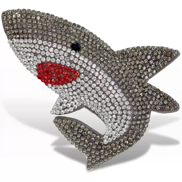 imageCOTA Global Shark Sparkling Fridge Magnet  Gray and White Fridge Magnets Rhinestone Decor Sea Life Decor Cute Fridge Magnet for Whiteboard Locker Accessories Cute Magnets for Office  34 InchesGray Shark