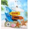 imageCoTa Global Beach Sign Dolphin Refrigerator Nautical Magnets Set of 4  Resin Beach Design Magnet Fun and Cute Ocean Magnets for Kitchen Fridge Locker Home Decor and Office Decor Novelty  4 Pack
