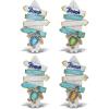 imageCoTa Global Surfboard Beach Sign Sea Turtle Nautical Magnets Set of 4  Resin Beach Design Magnet Fun and Cute Ocean Magnets for Kitchen Fridge Locker Home Decor and Office Decor Novelty  4 Pack