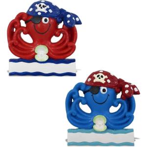 imageCoTa Global Pirate Octopus Refrigerator Nautical Magnets Set of 2  Resin Beach Design Magnet Fun and Cute Ocean Magnets for Kitchen Fridge Locker Home Decor and Office Decor Novelty  2 Pack