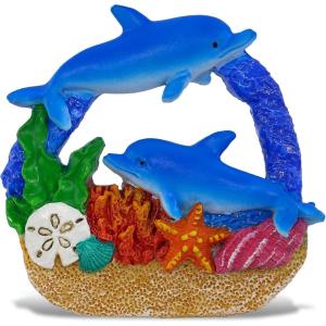 imageCoTa Global Sand Reef Dolphin Refrigerator Nautical Colorful Magnet  Ocean Animal Resin Beach Design Fun and Cute Ocean Magnet for Kitchen Fridge Locker Home Decor and Office Decor Novelty