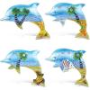 imagePuzzled Dolphin Refrigerator Silver Beach Magnet  Ocean Life Theme  Set of 4  Unique Affordable Gift and Souvenir  Item 7685