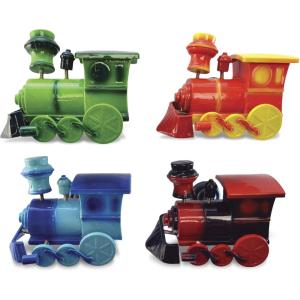 imageCOTA Global Cool Train Refrigerator Bobble Magnets Set of 4  Assorted Color Fun Cute Locomotive Train Bobble Head Magnets for Kitchen Fridge Home Decor Cool Office ampamp Decorative Novelty  4 Pack