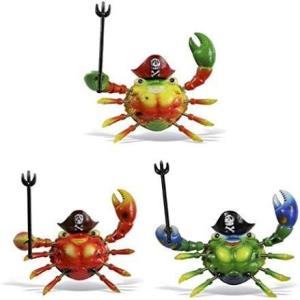 imageCoTa Global Crab Pirate Refrigerator Bobble Magnets Set of 3  Assorted Color Fun Cute Sea Life Animal Bobble Head Magnets for Kitchen Fridge Home Decor and Cool Office Decorative Novelty  3 Pack