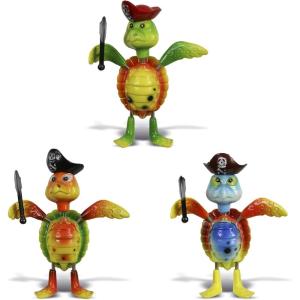 imageCoTa Global Sea Turtle Pirate Refrigerator Bobble Magnets Set of 3  Assorted Color Fun Cute Sea Life Animal Bobble Head Magnets for Kitchen Fridge Home Decor Cool Office Decorative Novelty  3 Pack