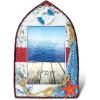 imagePuzzled Resin Red Sailboat Picture Frame 4 X 6 Inch Sculptural Photo Holder Intricate ampamp Meticulous Detailing Art Handcrafted Tabletop Accent Accessory Coastal Nautical Beach Themed Home Dcor