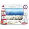 imagePuzzled Resin Red Ship ampamp Lighthouse Picture Frame 6 X 4 Inch Sculptural Photo Holder Intricate ampamp Meticulous Detailing Art Handcrafted Tabletop Accent Accessory Coastal Nautical Themed Home Dcor