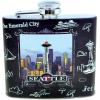 imagePuzzled Ceramic Black Seattle Skylinequot Stainless Steel Flask 375 Inch Handy Portable Travel Pocket Alcohol Liquor Accessory Leak Proof Flasks Drinkware Famous Sites Themed Bar Tools ampamp Supply