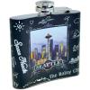 imagePuzzled Ceramic Black Seattle Skylinequot Stainless Steel Flask 375 Inch Handy Portable Travel Pocket Alcohol Liquor Accessory Leak Proof Flasks Drinkware Famous Sites Themed Bar Tools ampamp Supply