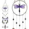 imageCoTa Global Purple Dragonfly Hanging Metal Wind Spinner Wind Chime  Relaxing Harmonic Indoor or Outdoor Wind Spinner for Yard Garden Porch Patio Beautiful Unique Art Ornament Mobile  37 Inch