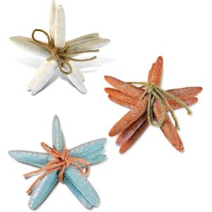 imageCoTa Global Resin Starfish Collection  White Orange and Turquoise Starfish Sets Decorative Tabletop Centerpiece Resin Sea Coral Reef Home Accent Decor  Handmade