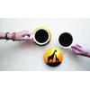 imageCoTa Global African Safari Giraffes Silhouette Ceramic Coaster  Fun Circle Coaster for Cup with Cork Bottom Cute Wildlife Animal Drink Coaster for Spill and ScratchFree Tabletop  375 Inch