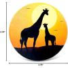 imageCoTa Global African Safari Giraffes Silhouette Ceramic Coaster  Fun Circle Coaster for Cup with Cork Bottom Cute Wildlife Animal Drink Coaster for Spill and ScratchFree Tabletop  375 Inch