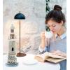 imageCoTa Global Aqua Sky Lighthouse Decor  Handmade and Crafted Wooden Lighthouse Decoration with Navy Blue Text Decorative Beach Style Tabletop Centerpiece  12 Inches