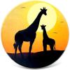 imageCoTa Global African Safari Giraffes Silhouette Ceramic Coaster  Fun Circle Coaster for Cup with Cork Bottom Cute Wildlife Animal Drink Coaster for Spill and ScratchFree Tabletop  375 Inch