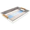 imageCoTa Global Nautical Wooden Ocean Breeze Beach Theme Dcor Real Natural Wood Handcrafted Hand Painted Aqua Sky Serving Tray Home Accent Kitchen Bedroom Living Room Unique Gift Souvenir