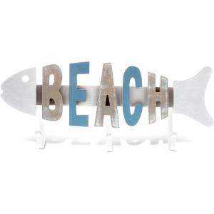imageNautical Decor COTA Global Aqua Sky Beach Fish 3 Hook Wall Accent