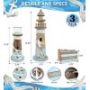 imageCoTa Global Evian Nautical Collection  Wooden Jewelry Box Lighthouse Decoration Figure and Tealight Candle Holder Decorative Beach Style Table Top Centerpiece Coastal Decor Set for Home  3 Pieces
