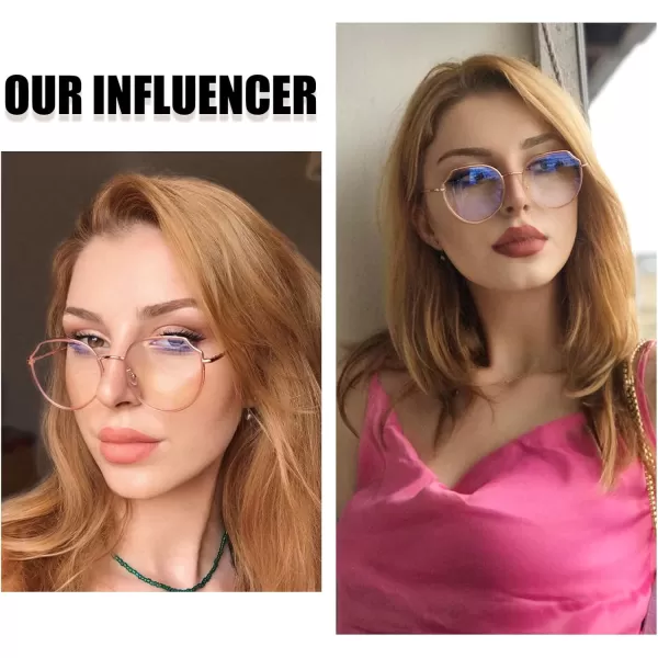 DUCO Blue Light Glasses For Women Computer Glasses Blue Ray Blocking Glasses For Men Womens Fashion Eyeglasses W014Pink Rose