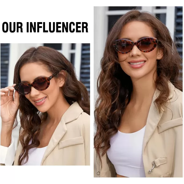 DUCO Cat Eye Sun Glass Retro Oval Sunglasses for Women Clout Glasses Vintage Polarized UV 400 Protection 1223TortoiseBrow