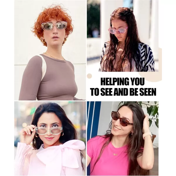 DUCO Cat Eye Sun Glass Retro Oval Sunglasses for Women Clout Glasses Vintage Polarized UV 400 Protection 1223Transparent Orange Red