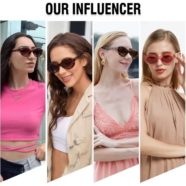 DUCO Cat Eye Sun Glass Retro Oval Sunglasses for Women Clout Glasses Vintage Polarized UV 400 Protection 1223Transparent Orange Red