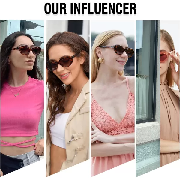 DUCO Cat Eye Sun Glass Retro Oval Sunglasses for Women Clout Glasses Vintage Polarized UV 400 Protection 1223Transparent PinkBlue