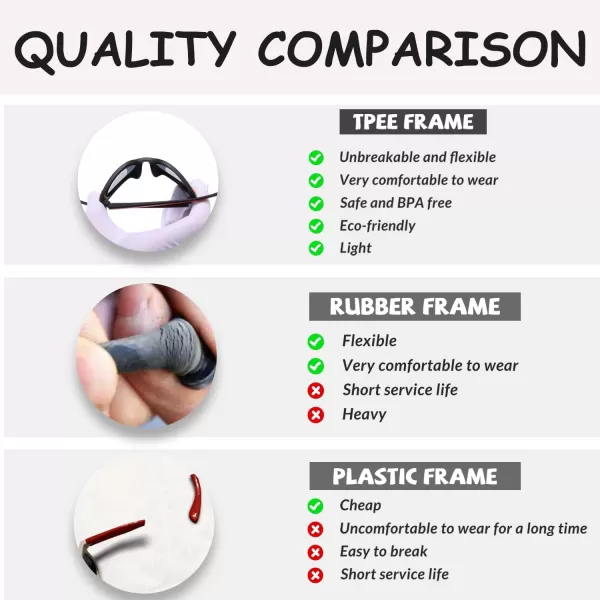 DUCO Cute Polarized Kids Sunglasses for Girls Boys Flexible Children Shades UV Protection Age 610 K018Black Red