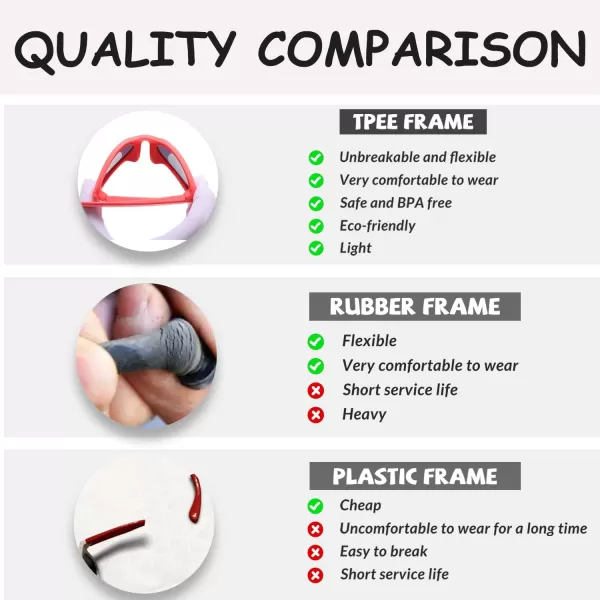 DUCO Cute Polarized Kids Sunglasses for Girls Boys Flexible Children Shades UV Protection Age 610 K018Rose Red