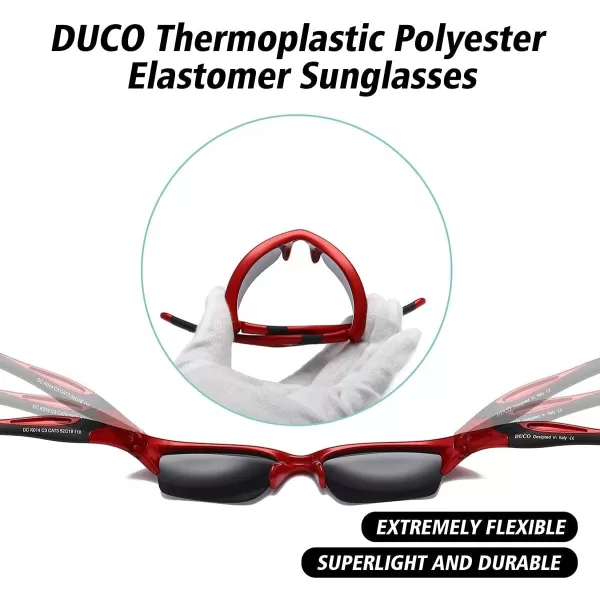 DUCO Kids Sunglasses Boys Sports Sunglasses Youth Polarized Baseball Sunglasses for Boys and Girls Age 68 K014Red