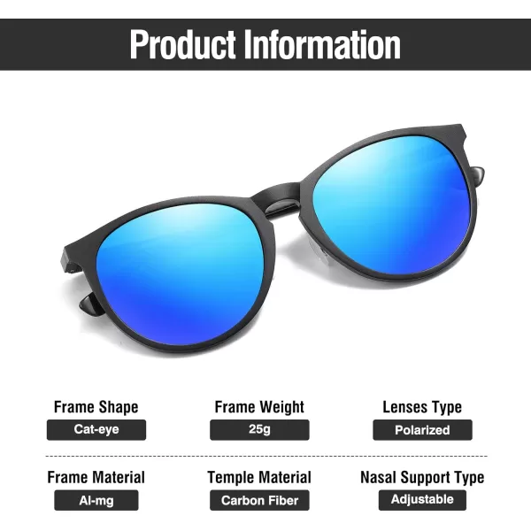 DUCO Mens Polarized Sunglasses for Men Ultra Lightweight Carbon Fiber Sun Glasses UV Protection UV400 Shades DC3017141mm Black Frame Blue Lens