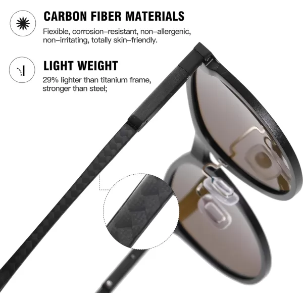 DUCO Mens Polarized Sunglasses for Men Ultra Lightweight Carbon Fiber Sun Glasses UV Protection UV400 Shades DC3017141mm Black Frame Blue Lens